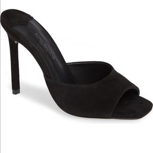 Black High Heel Mules